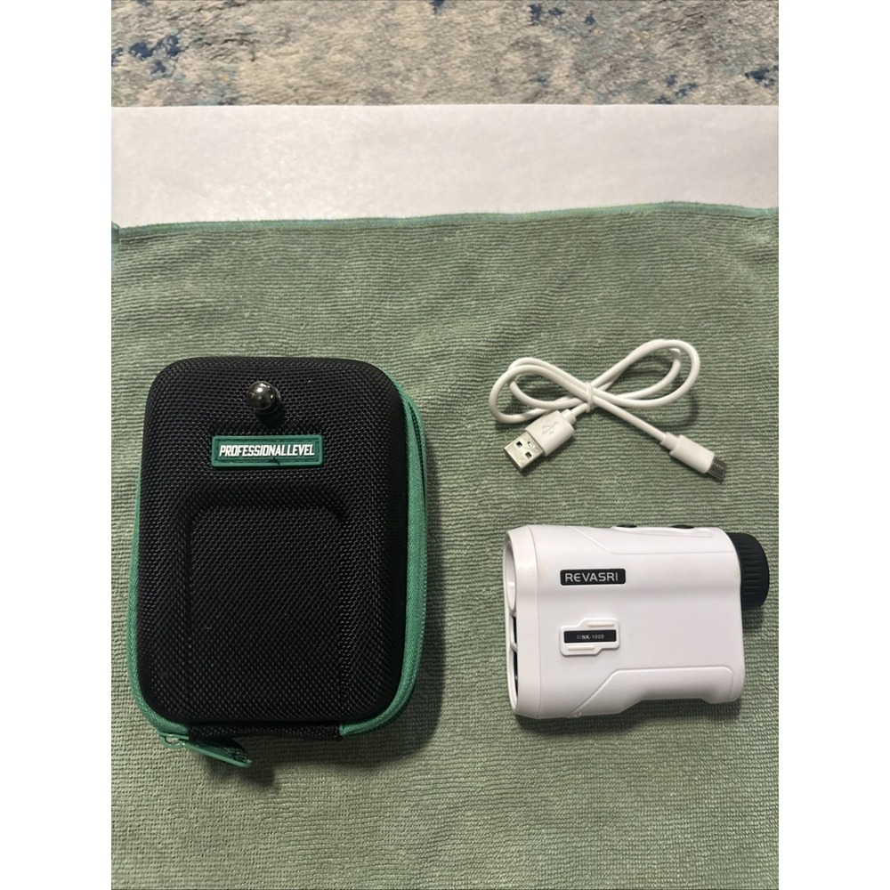 REVASRI NK-1000 Laser Rangefinder Golf Hunting USB-C Rechargeable White Compact